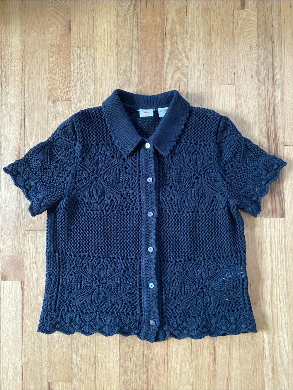 Levi's Susanna Floral Crochet Shirt Black Small